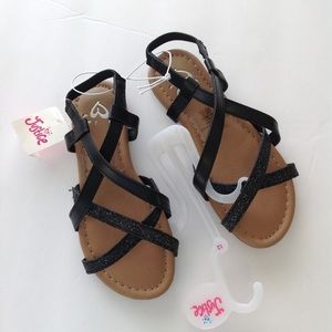 Justice girls black sandal